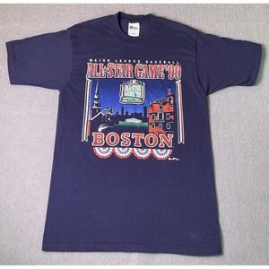 Vintage Boston 1999 MLB All-Star Game Medium T-shirt Navy Blue Pro Player Tee